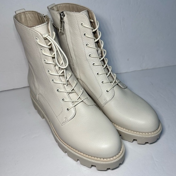 Sam Edelman Shoes - Sam Edelman Women's Cream Lace-Up Boots